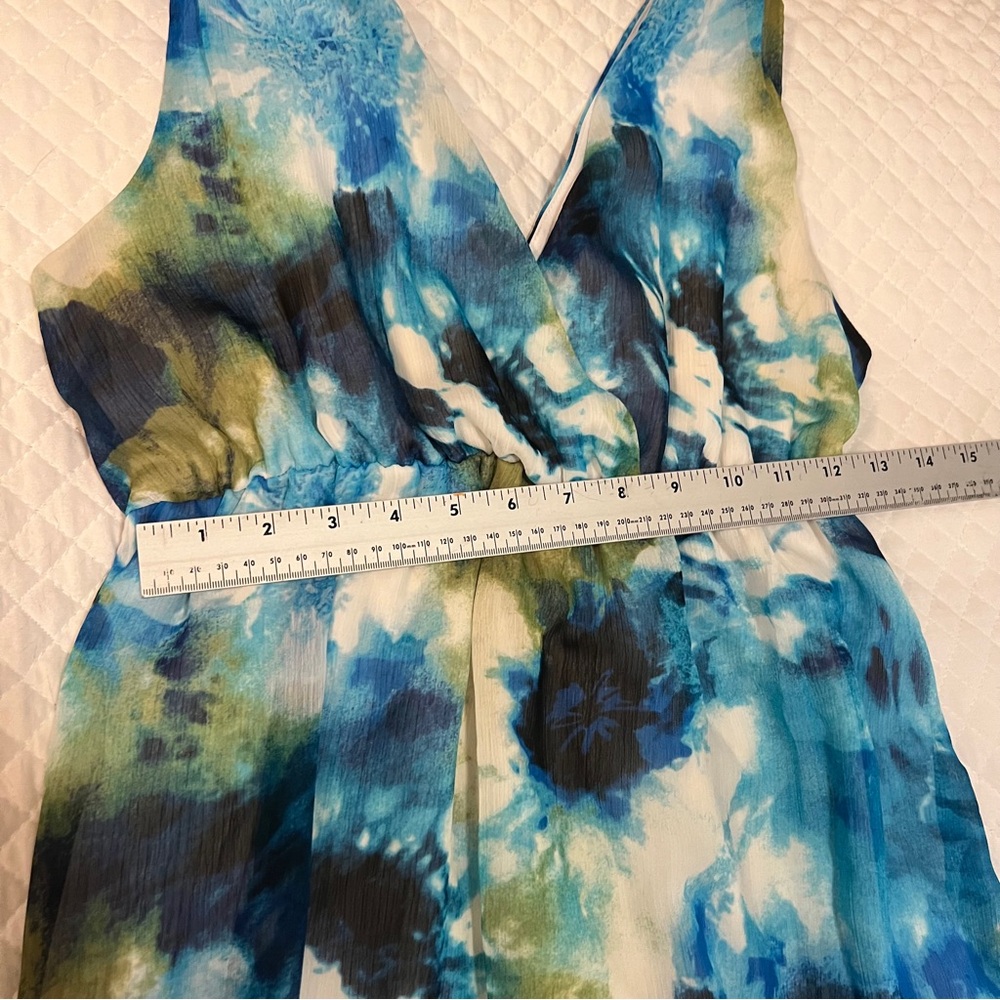Motherhood Vibrant Blue and Green Maxi Dress Womens Small - Picture 7 of 14